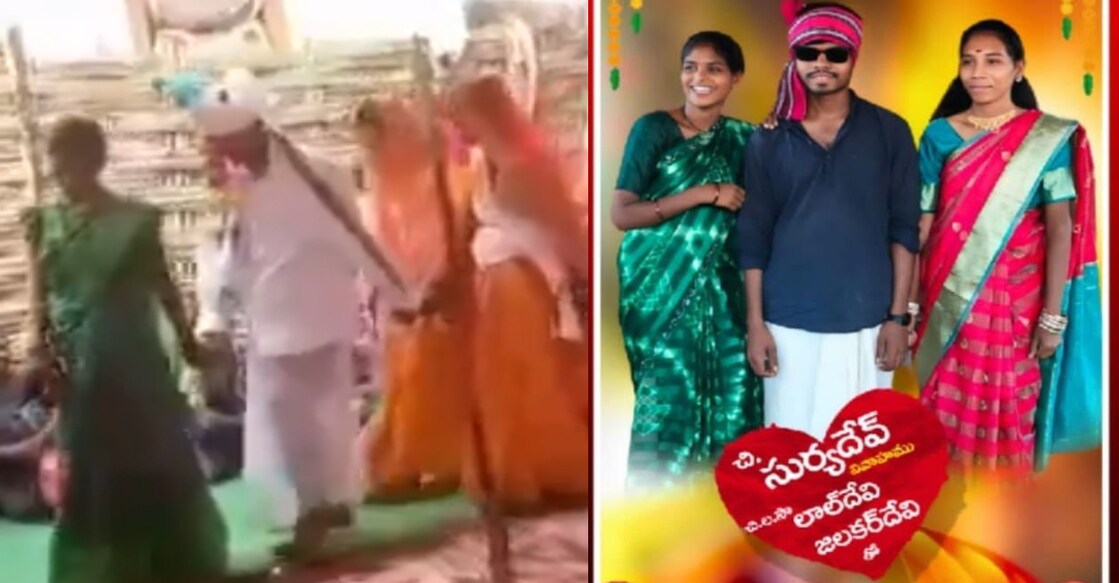 ഒരേ ചടങ്ങിൽ വച്ച് രണ്ടു യുവതികളെ യുവാവ് വിവാഹം ചെയ്യുന്നതിന്റെ ദൃശ്യങ്ങൾ (ചിത്രം: എക്സ്)
