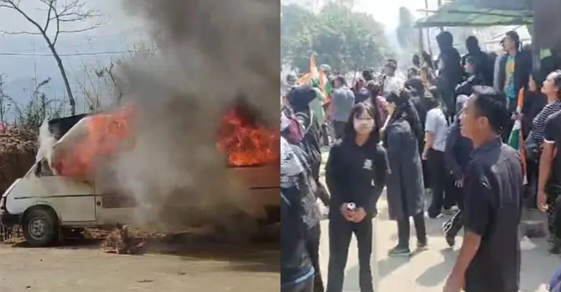 മണ്ണിപ്പുരിൽ ഇന്നുണ്ടായ സംഘർഷം. (ചിത്രങ്ങൾ: എക്സ്/Alice Ngaipilhing)