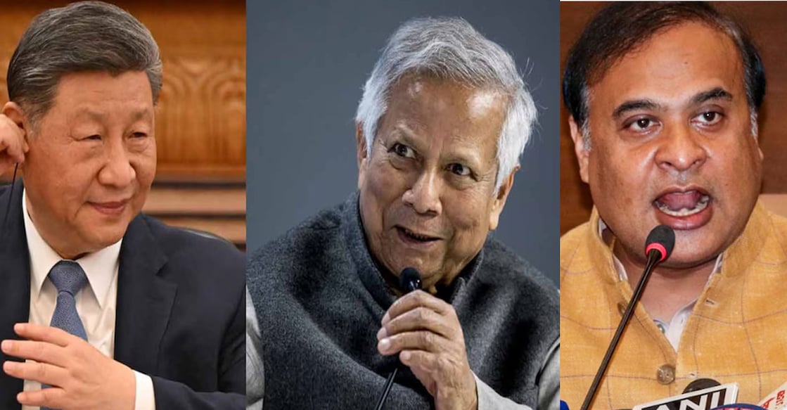 xi-jinping-muhammad-yunus-Himanta-Biswa-Sarma ഷി ചിൻപിങ് (Photo by ADEK BERRY / AFP), മുഹമ്മദ് യൂനുസ് (Photo by FABRICE COFFRINI / AFP), ഹിമന്ത ബിശ്വ ശർമ (PTI Photo)