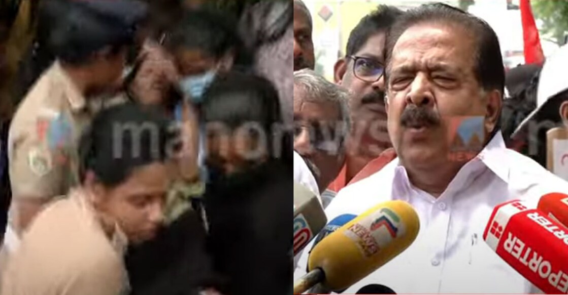 cpo-protest-applicant-collapse-ramesh-chennithala സെക്രട്ടേറിയറ്റിനു മുന്നിൽ നടത്തുന്ന സമരത്തിനിടെ ഉദ്യോഗാർഥി കുഴഞ്ഞുവീണു, രമേശ് ചെന്നിത്തല (ചിത്രം: മനോരമ)