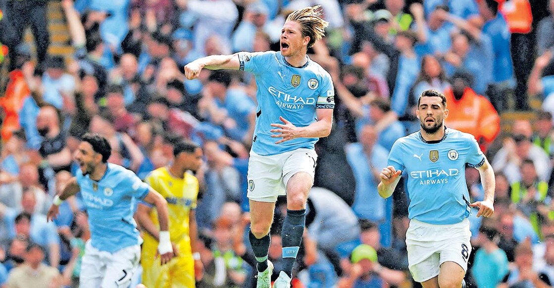 മാഞ്ചസ്റ്റർ സിറ്റിയുടെ ആദ്യ ഗോൾ നേടിയ കെവിൻ 
ഡിബ്രൂയ്നെയുടെ ആഹ്ലാദം.