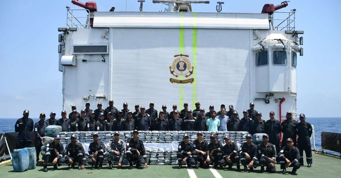  എടിഎസും ഇന്ത്യൻ കോസ്റ്റ് ഗാര്‍ഡും സംയുക്തമായി റെയ്ഡ് നടത്തി പിടിച്ചെടുത്ത ലഹരിമരുന്ന് ശേഖരം 