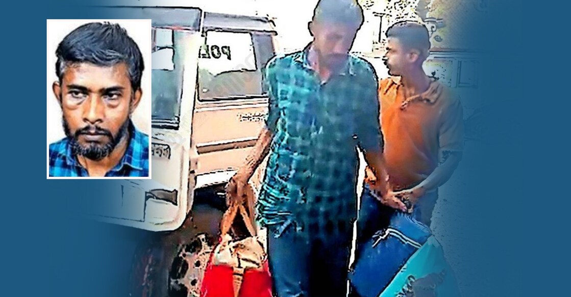 ezhupunna-temple-robbery-priest-arrested-gold-recovered തിരുവാഭരണ മോഷണക്കേസിൽ അറസ്റ്റിലായ പ്രതി രാമചന്ദ്രൻ പോറ്റിയെ അരൂർ സ്റ്റേഷനിൽ കൊണ്ടുവന്നപ്പോൾ.