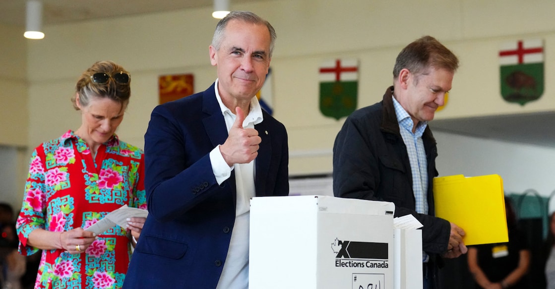 CANADA-VOTE-POLITICS കാനഡയുടെ പ്രധാനമന്ത്രി മാർക് കാർണി (Photo by Sean KILPATRICK / POOL / AFP)