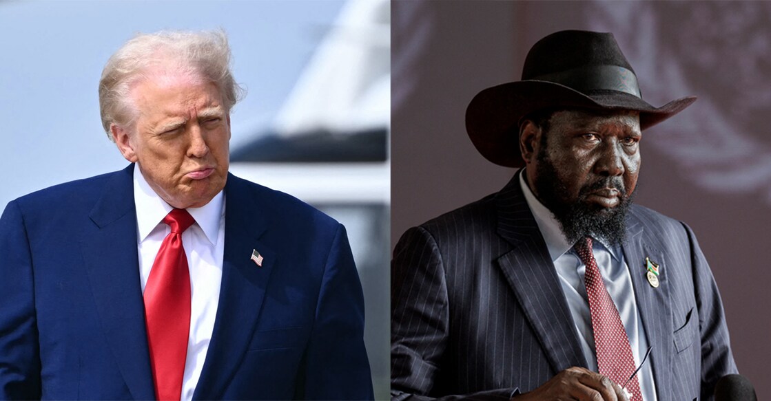 trump-salva-kir യുഎസ് പ്രസിഡന്റ് ഡോണൾഡ് ട്രംപ്, സൗത്ത് സുഡാൻ പ്രസിഡന്റ് സാൽവ കീർ (Photo by AFP)