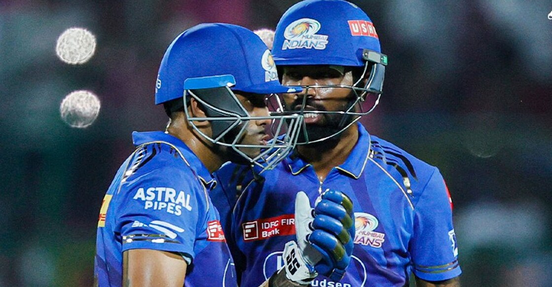 suryakumar-yadav-hardik-pandya-0105 സൂര്യകുമാർ യാദവും ഹാർദിക് പാണ്ഡ്യയും ബാറ്റിങ്ങിനിടെ. ചിത്രം:X/IPL
