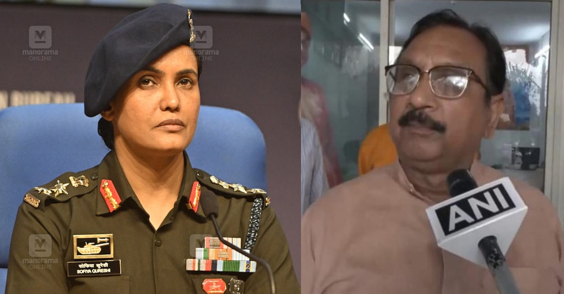 sophia-qureshi-vijay-shah സോഫിയ ഖുറേഷി (ചിത്രം :ജോസ്കുട്ടി പനയ്ക്കൽ/ മനോരമ) വിജയ് ഷാ (Photo : ANI)