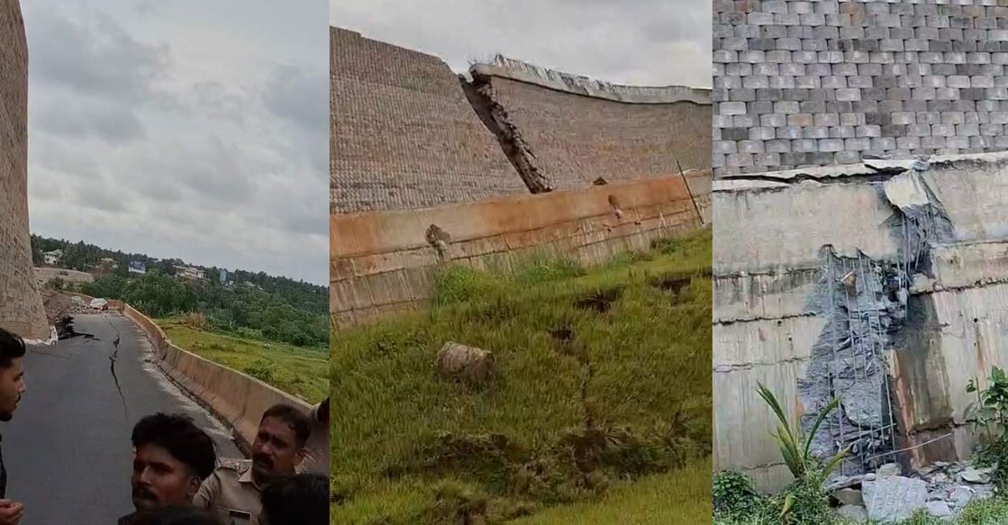 കൂരിയാട് സർവീസ് റോഡ‍് ഇടിഞ്ഞുവീണ ദൃശ്യം (Photo Special Arrangement)