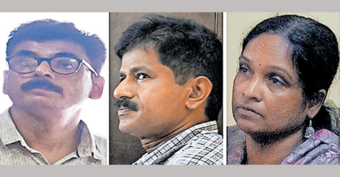 saludheen-shashidaran-ramani അറസ്റ്റിലായ ജെ.സാലുദ്ദീൻ, എസ്.ശശിധരൻ, സി.രമണി.