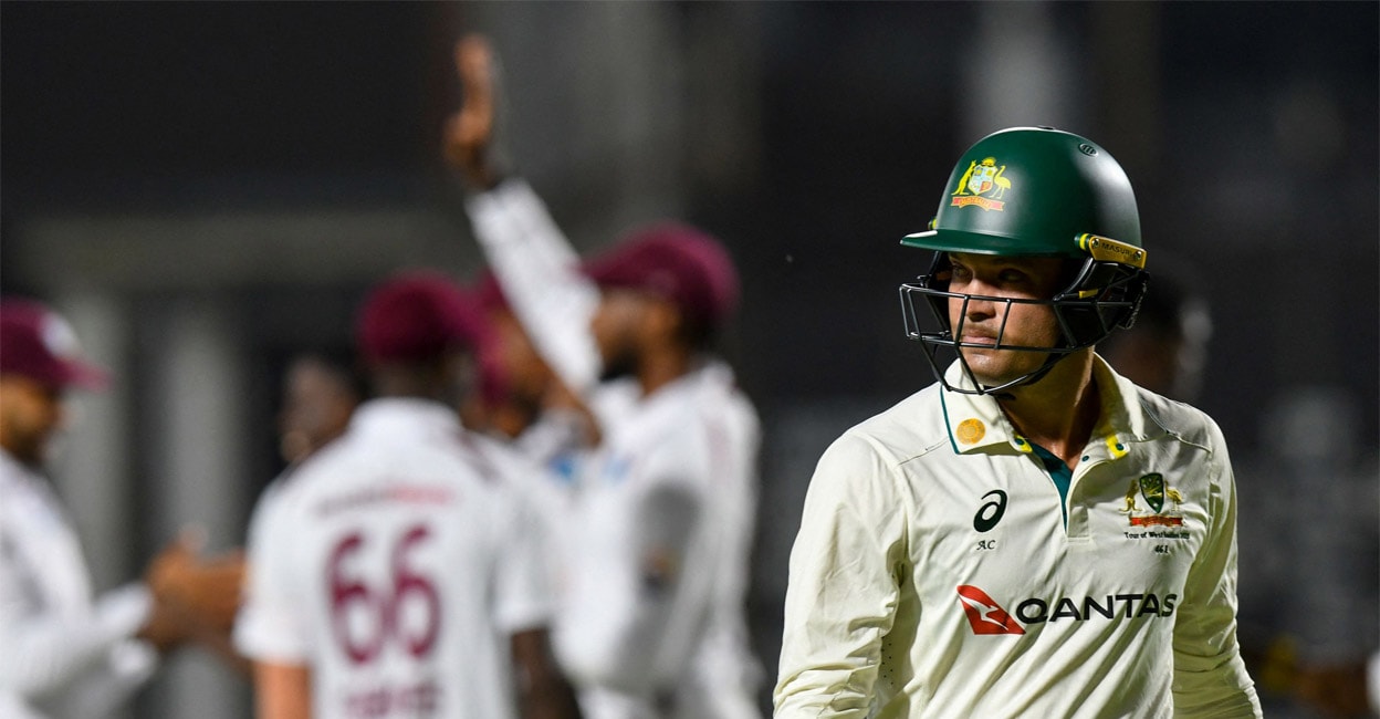 വിൻഡീസിനെ 143 റൺസിൽ എറിഞ്ഞിട്ട ഓസീസിന് രണ്ടാം ഇന്നിങ്സിലും ബാറ്റിങ് തകർച്ച; 29 ഓവറിൽ 6ന് 99 റൺസ്