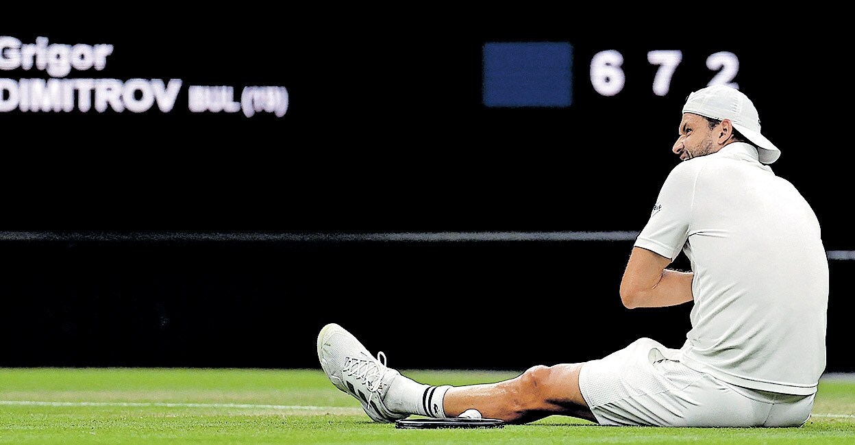 ഗ്രിഗോർ... ‌എന്തൊരു വേദന! സിന്നറിനെതിരെ രണ്ടു സെറ്റുകളിൽ ലീഡ് ചെയ്ത ശേഷം പരുക്കേറ്റ് പിൻമാറി ബൾഗേറിയൻ താരം