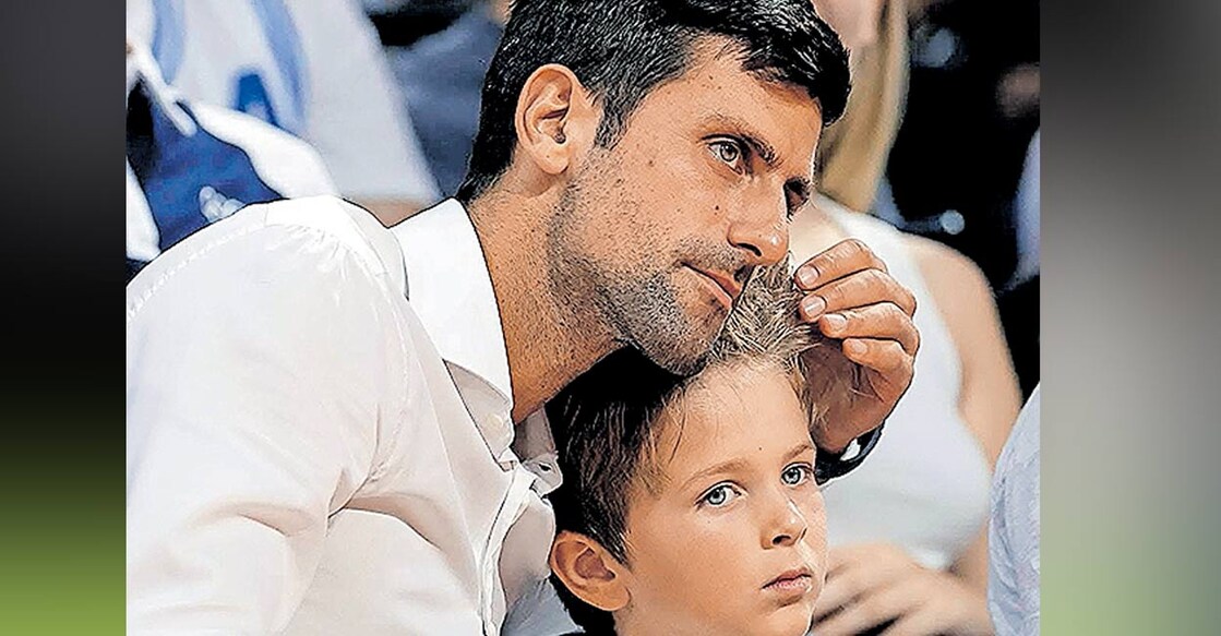 ജോക്കോവിച്ചും മകൻ സ്റ്റെഫാനും (ഫയൽ ചിത്രം). 