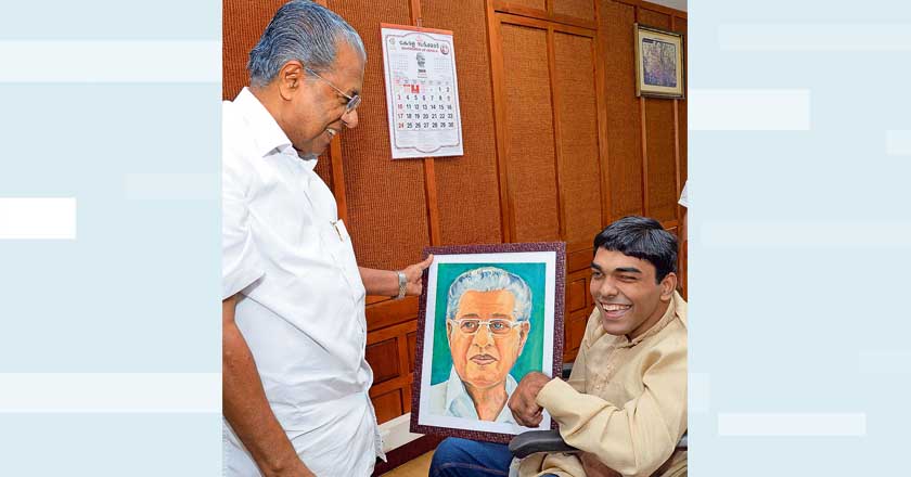 Pinrayan Ravi വരച്ചു സൂക്ഷിച്ച ചിത്രം മുഖ്യമന്ത്രിക്ക്; മനസ്സ് നിറഞ്ഞ് സാവിയോ ...