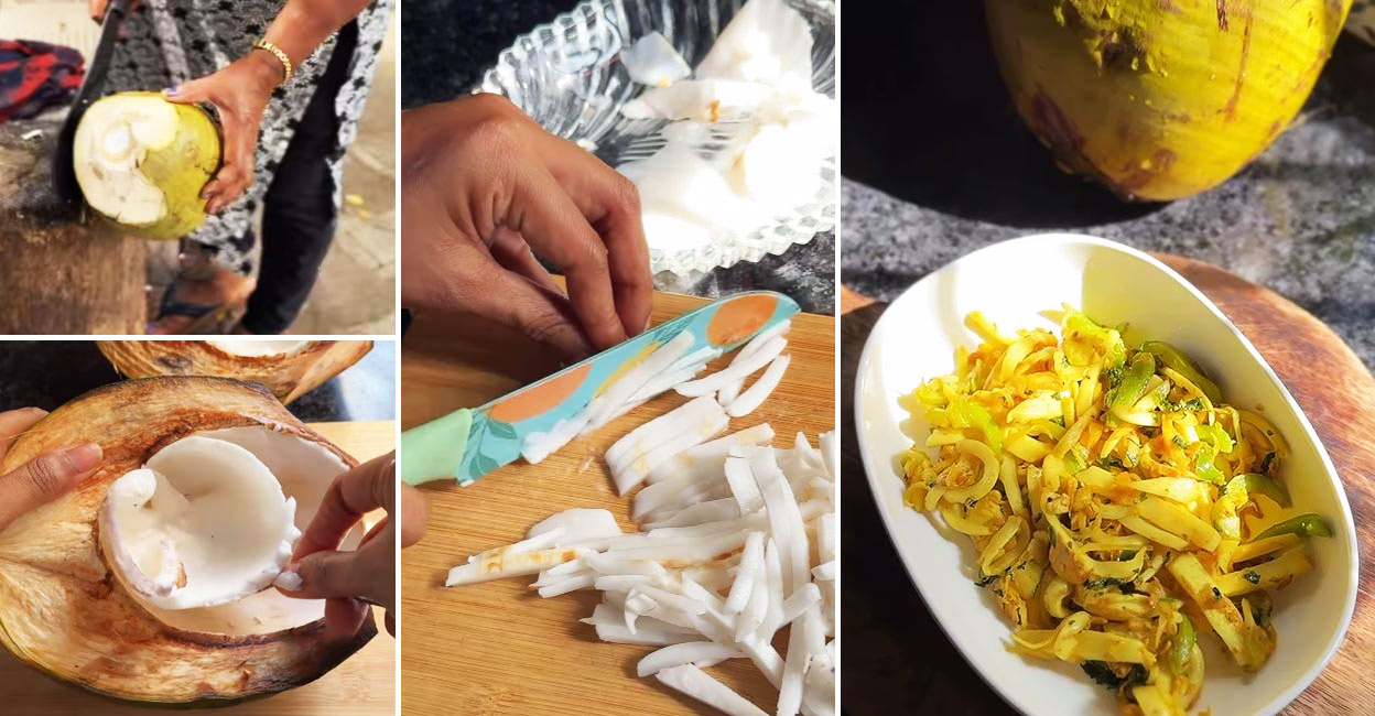 ഇങ്ങനെയൊന്ന് കഴിച്ചിട്ടുണ്ടോ? ഇളനീര്‍ കൊണ്ട് ചില്ലി ഫ്രൈ! 