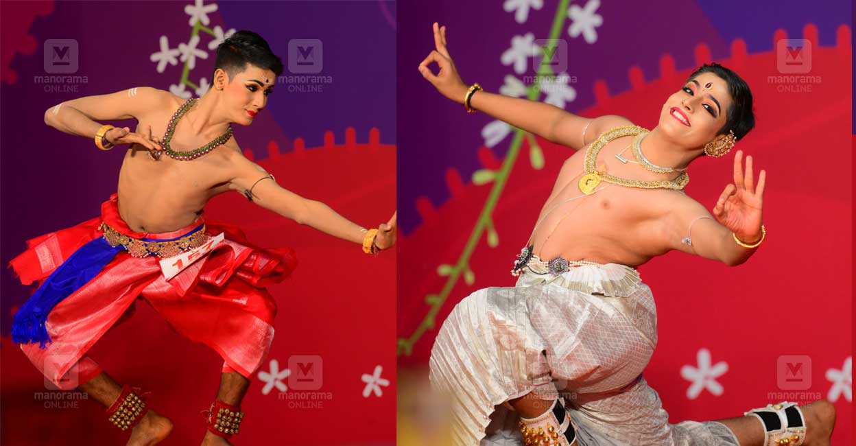 1) തൃശൂരിൽ നടക്കുന്ന സംസ്ഥാന സ്കൂൾ കലോത്സവം ആൺകുട്ടികളുടെ ഭരതനാട്യത്തിൽ എ ഗ്രേഡ് നേടിയ കോട്ടയം കാഞ്ഞിരമറ്റം ലിറ്റിൽ ഫ്ലവർ എച്ച്എസിലെ ആദിത്യൻ സാനു. 2) തൃശൂരിൽ നടക്കുന്ന സംസ്ഥാന സ്കൂൾ കലോത്സവം ആൺകുട്ടികളുടെ ഭരതനാട്യത്തിൽ എ ഗ്രേഡ് നേടിയ തൃശൂർ വടക്കാഞ്ചേരി ജിബിഎച്ച്എസ്എസിലെ പി.എസ് പ്രജ്വൽ.