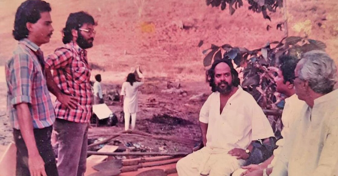 Bharathan ‘വൈശാലി’ സിനിമയുടെ സെറ്റിൽ ജയരാജും ഭരതനും (ഫയൽ ചിത്രം)