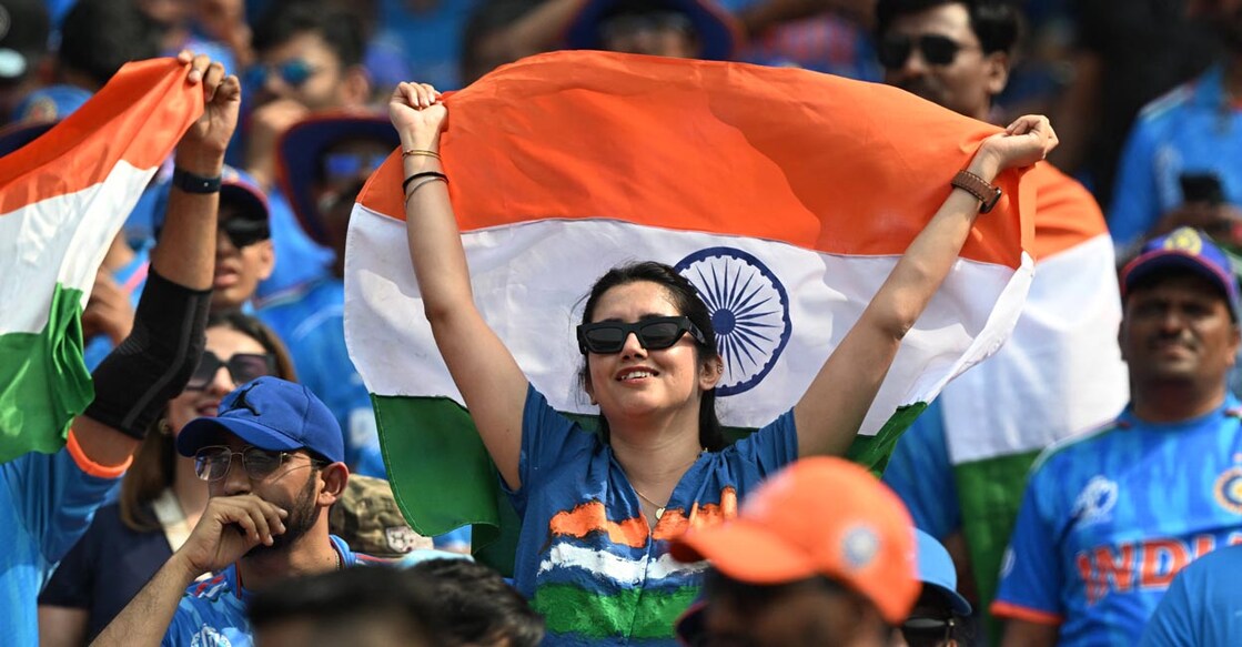 CRICKET-ICC-MENS-WC-2023-IND-AUS-ODI 2023 ലോകകപ്പ് ഫൈനൽ മത്സരം കാണാനെത്തിയ ഇന്ത്യൻ ആരാധകർ.
(Photo by Sajjad HUSSAIN / AFP)
