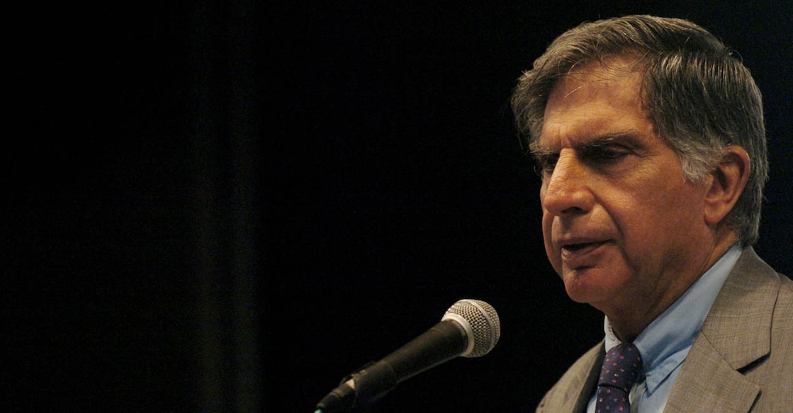 Chairman of Tata Motors, Ratan N Tata addresses the company's annual general meeting in Mumbai, 11 July 2005.  India's largest automaker, Tata Motors, which clocked revenues of 3.5 billion dollars in the last fiscal year, sold 220,000 commercial vehicles. Production shot up by 27 percent to 399,566 units for the year ended March 2005.  AFP PHOTO/ Indranil MUKHERJEE (Photo by Indranil MUKHERJEE / AFP)