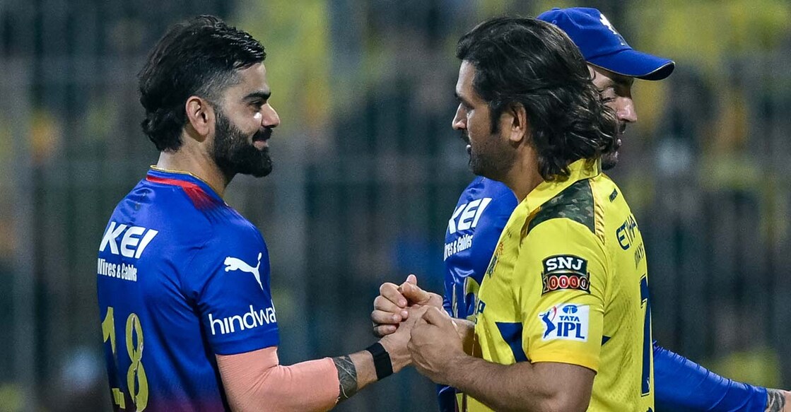 CRICKET-IND-IPL-T20-CHENNAI-BANGALORE വിരാട് കോലിയും എം.എസ്.ധോണിയും (Photo by R.Satish BABU / AFP)