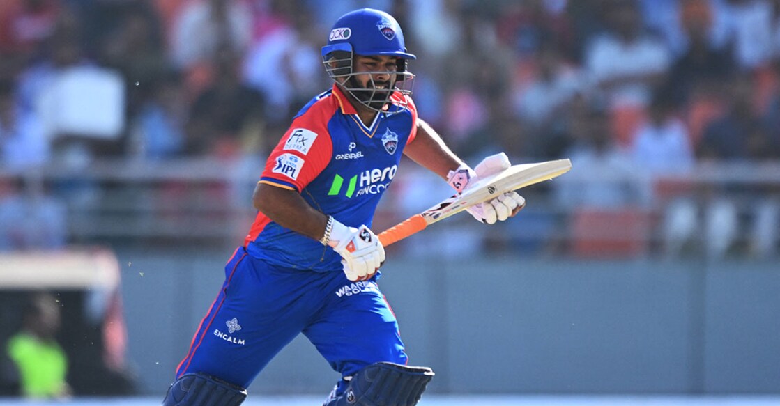 Delhi Capitals' captain Rishabh Pant runs between the wickets during the Indian Premier League (IPL) Twenty20 cricket match between Punjab Kings and Delhi Capitals at the Maharaja Yadavindra Singh Stadium in Mohali on March 23, 2024. (Photo by Sajjad HUSSAIN / AFP) / -- IMAGE RESTRICTED TO EDITORIAL USE - STRICTLY NO COMMERCIAL USE -- - -- IMAGE RESTRICTED TO EDITORIAL USE - STRICTLY NO COMMERCIAL USE --