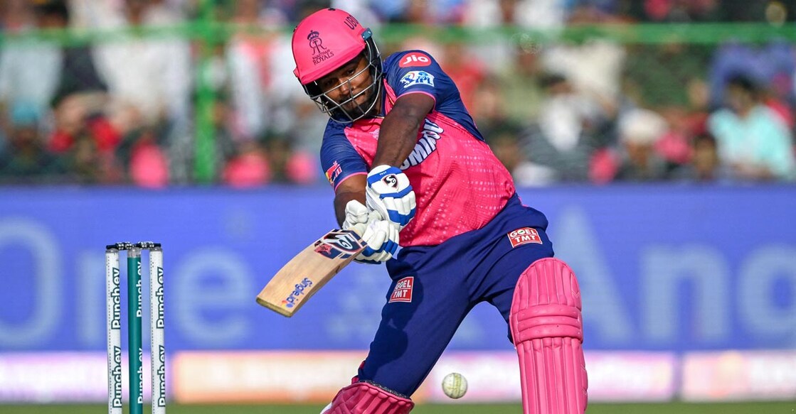 CRICKET-IND-IPL-T20-RAJASTHAN-LUCKNOW രാജസ്ഥാൻ റോയൽസ് നായകൻ സഞ്ജു സാംസൺ ബാറ്റിങ്ങിനിടെ. (Photo by Arun SANKAR / AFP)