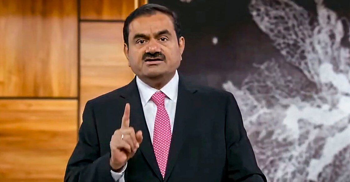 **EDS: SCREENSHOT FROM PTI VIDEO** New Delhi: Adani Group Chairman Gautam Adani addresses during the Annual General Meeting (AGM) of his group companies, on Tuesday, July 18, 2023. (PTI Photo)(PTI07_18_2023_000069A)