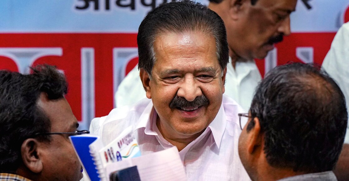 PTI05_16_2024_000158A Mumbai: Congress leader Ramesh Chennithala during a press conference, in Mumbai, Thursday, May 16, 2024. (PTI Photo/Shashank Parade)(PTI05_16_2024_000158A)