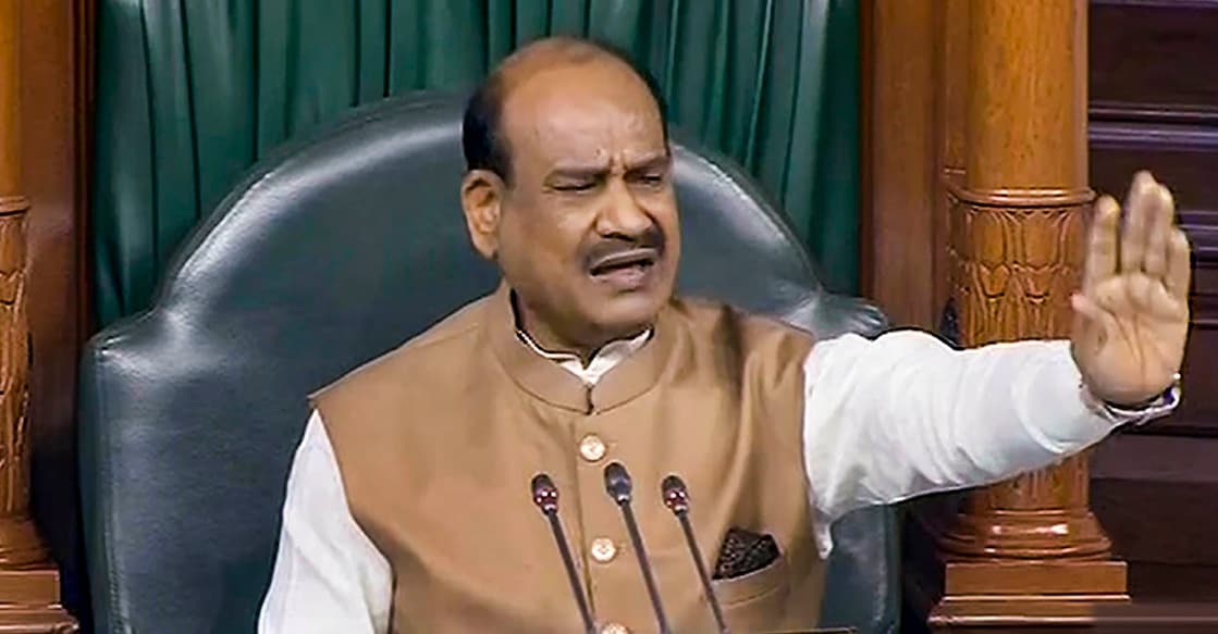 **EDS: VIDEO GRAB VIA SANSAD TV** New Delhi: Lok Sabha Speaker Om Birla conducts proceedings of the House during a special session of Parliament, in New Delhi, Monday, Sept. 18, 2023. (PTI Photo)(PTI09_18_2023_000047A)