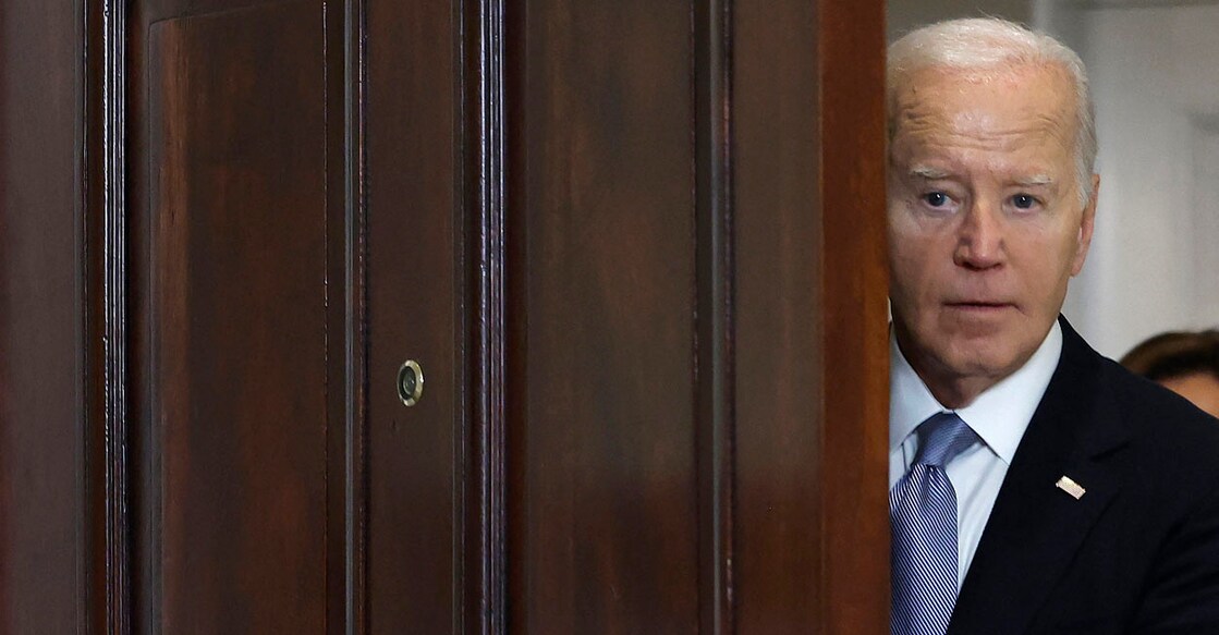 WASHINGTON, DC - JULY 14: U.S. President Joe Biden arrives to deliver remarks on the assassination attempt on Republican presidential candidate former President Donald Trump, at the White House on July 14, 2024 in Washington, DC. A shooter opened fire injuring former President Trump, killing one audience member and injuring others during a campaign event in Butler, Pennsylvania on July 13.   Kevin Dietsch/Getty Images/AFP (Photo by Kevin Dietsch / GETTY IMAGES NORTH AMERICA / Getty Images via AFP)