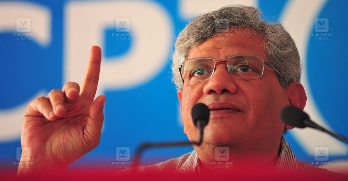 KOZHIKODE 7th April 2012 :CPM Politburo member Sitaram Yechuri in Press conferance during the CPM 20th Party Congress on Saturday / Photo: Rinkuraj Mattancheriyil  , Camp CLT #

