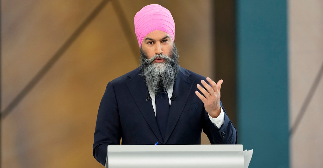 Jagmeet Singh ജഗ്മീത് സിങ് (Photo by Adrian Wyld / POOL / AFP)