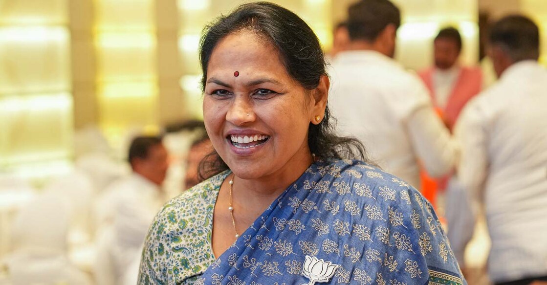 PTI03_29_2024_000122A Bengaluru: Bengaluru North BJP candidate Shobha Karandlaje during the BJP-JD(S) Co-ordination meeting, in Bengaluru, Friday, March 29, 2024. (PTI Photo/Shailendra Bhojak) (PTI03_29_2024_000122A)