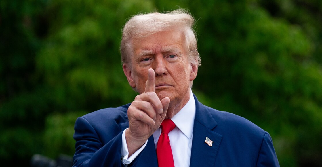 BEDMINSTER, NEW JERSEY - AUGUST 15: Republican presidential candidate, former U.S. President Donald Trump holds a news conference outside the Trump National Golf Club Bedminster on August 15, 2024 in Bedminster, New Jersey. Trump's campaign leaders announced they were expanding his staff as the reelection campaign heads into its final few months.   Adam Gray/Getty Images/AFP (Photo by Adam Gray / GETTY IMAGES NORTH AMERICA / Getty Images via AFP)