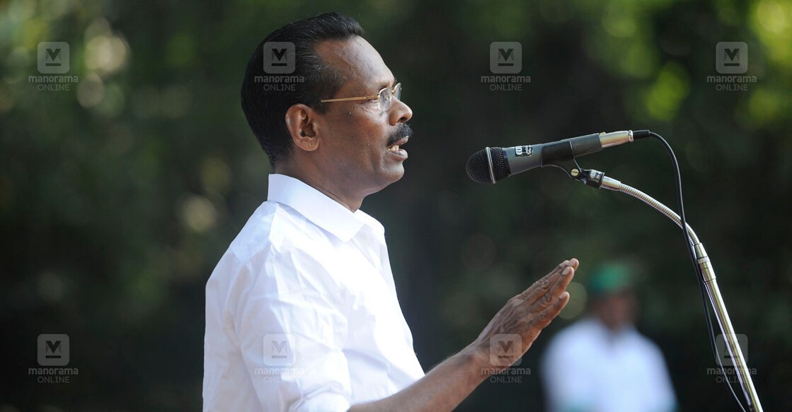 KOZHIKODE 8th December 2016 : TP Ramakrishnan - CPM leader and Minister of Excises  during the inauguration function of Haritha Keralam  / Photo:Russell Shahul , CLT #