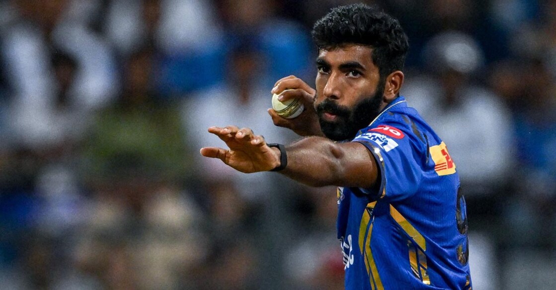 Mumbai Indians' Jasprit Bumrah gestures during the Indian Premier League (IPL) Twenty20 cricket match between Mumbai Indians and Delhi Capitals at the Wankhede Stadium in Mumbai on April 7, 2024. (Photo by INDRANIL MUKHERJEE / AFP) / -- IMAGE RESTRICTED TO EDITORIAL USE - STRICTLY NO COMMERCIAL USE -- - -- IMAGE RESTRICTED TO EDITORIAL USE - STRICTLY NO COMMERCIAL USE --