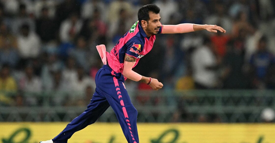 CRICKET-IND-IPL-T20-LUCKNOW-RAJASTHAN Rajasthan Royals' Yuzvendra Chahal delivers a ball during the Indian Premier League (IPL) Twenty20 cricket match between Lucknow Super Giants and Rajasthan Royals at the Ekana Cricket Stadium in Lucknow on April 27, 2024. (Photo by Sajjad HUSSAIN / AFP) / -- IMAGE RESTRICTED TO EDITORIAL USE - STRICTLY NO COMMERCIAL USE --