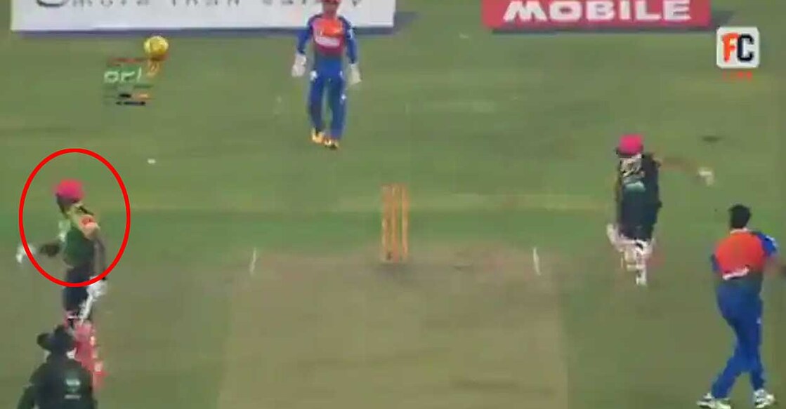 russell-run-out ആന്ദ്രെ റസ്സൽ റണ്ണൗട്ടാകുന്ന ദൃശ്യം (ട്വിറ്ററിൽനിന്ന്)
