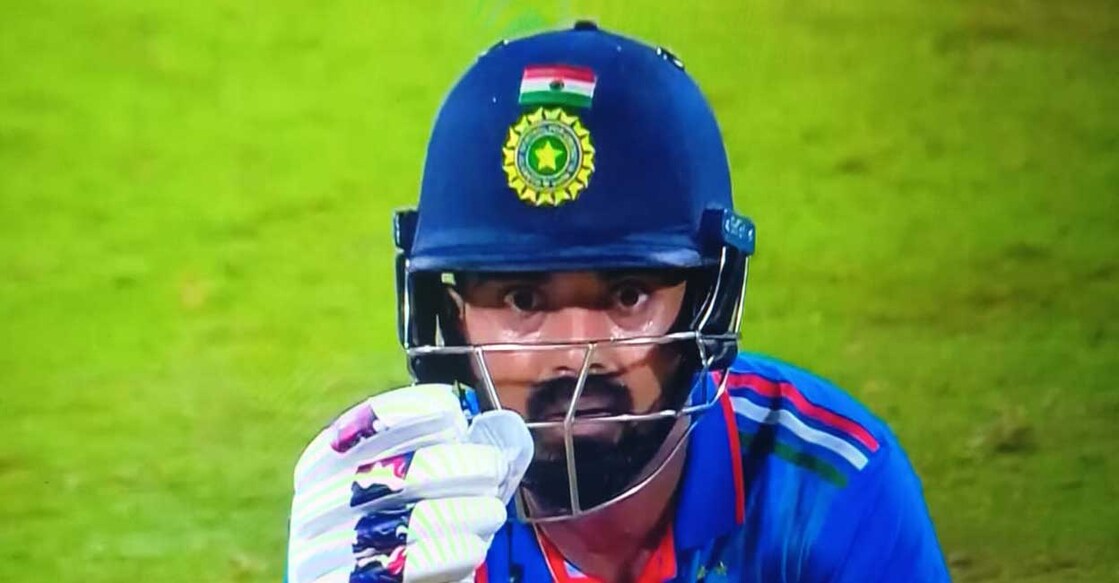 സിക്സടിച്ച ശേഷം കെ.എൽ. രാഹുൽ. Photo: X@Cricplay