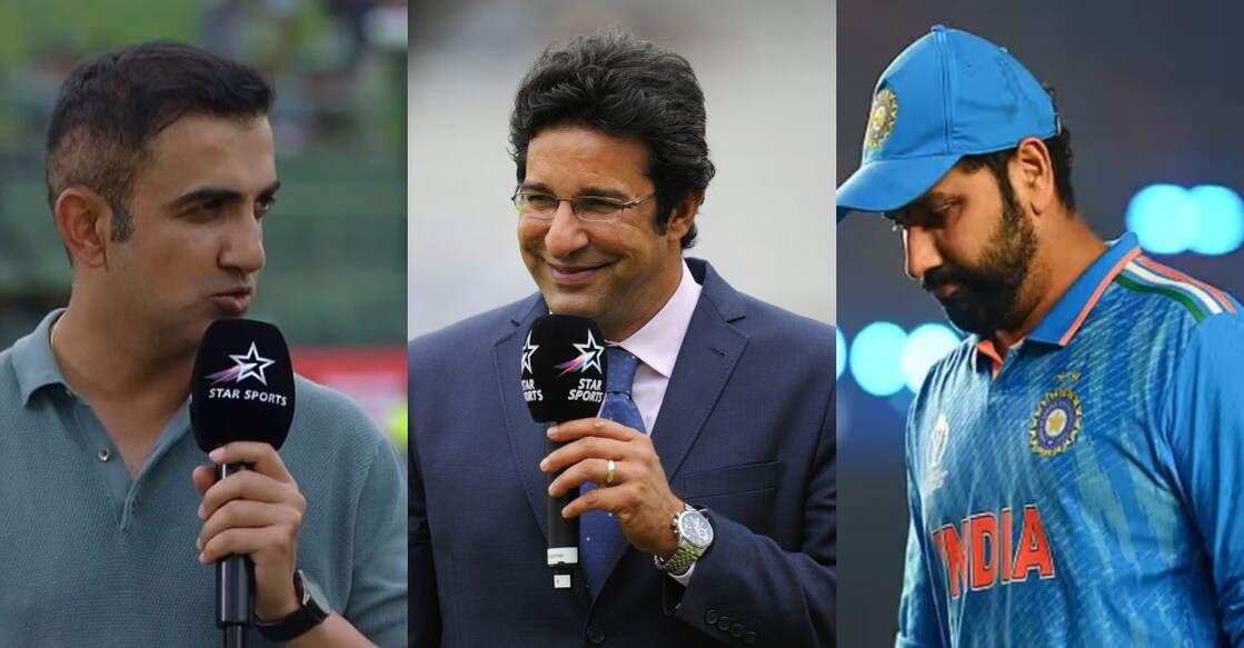 gambhir-akram-rohit ഗൗതം ഗംഭീർ, വസിം അക്രം (ഹോട്ട് സ്റ്റാർ എക്സിൽ പങ്കുവച്ച ചിത്രം), രോഹിത് ശർമ (എഎഫ്പി ഫോട്ടോ)