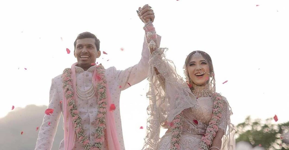 saini-marriage നവ്ദീപ് സെയ്നിയും സ്വാതിയും. Photo: Instagram@NavdeepSaini