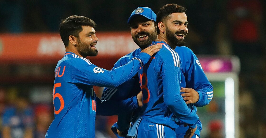 rinku-rohit-kohli റിങ്കു സിങ്, രോഹിത് ശർമ, വിരാട് കോലി എന്നിവർ മത്സരത്തിനിടെ. Photo: X@IndianCricketTeam