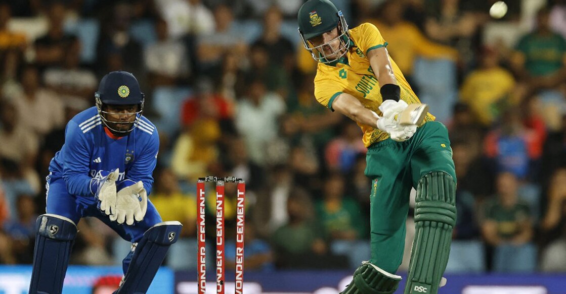 jansen മാര്ക്കോ യാൻസന്റെ ബാറ്റിങ്. Photo: X@ICC