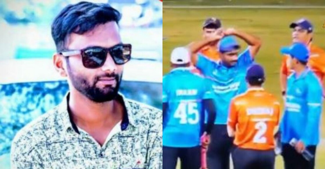 ഇമ്രാൻ പട്ടേൽ, നെഞ്ചുവേദന അനുഭവപ്പെട്ടതിനെ തുടർന്ന് ഇമ്രാൻ ഗ്രൗണ്ടിൽ‌നിന്ന് മടങ്ങുന്നു. Photo: X@Dee