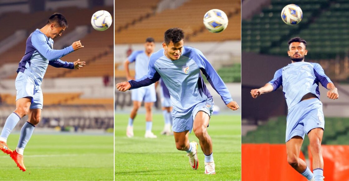 india-football-team ഇന്ത്യൻ താരങ്ങൾ പരിശീലനത്തിൽ (Photo: X/ @IndianFootball)