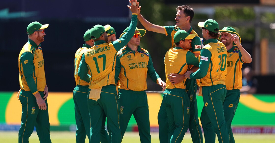 south-africa ദക്ഷിണാഫ്രിക്കൻ താരങ്ങളുടെ ആഹ്ലാദം. Photo:X@ ProteasMen