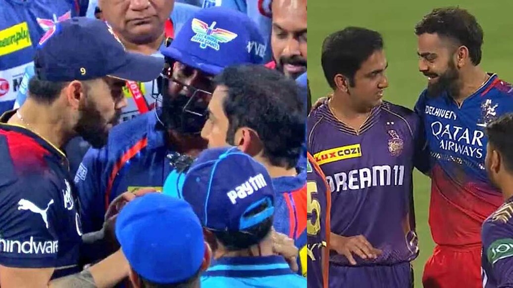 kohli-amit-mishra-gambhir 2023ലെ ഐപിഎൽ സീസണിനിടെ വിരാട് കോലിയും ഗംഭീറും തമ്മിലുണ്ടായ തർക്കം, 2024ലെ ഐപിഎൽ സീസണിൽ ഇരുവരും സംസാരിക്കുന്നു (വിഡിയോ ദൃശ്യങ്ങൾ)