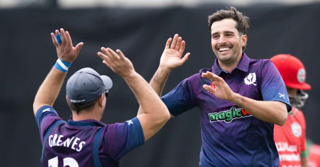 charlie-cassal ചാർലി കാസലിന്റെ ആഹ്ലാദം. Photo: X@CricketScotland