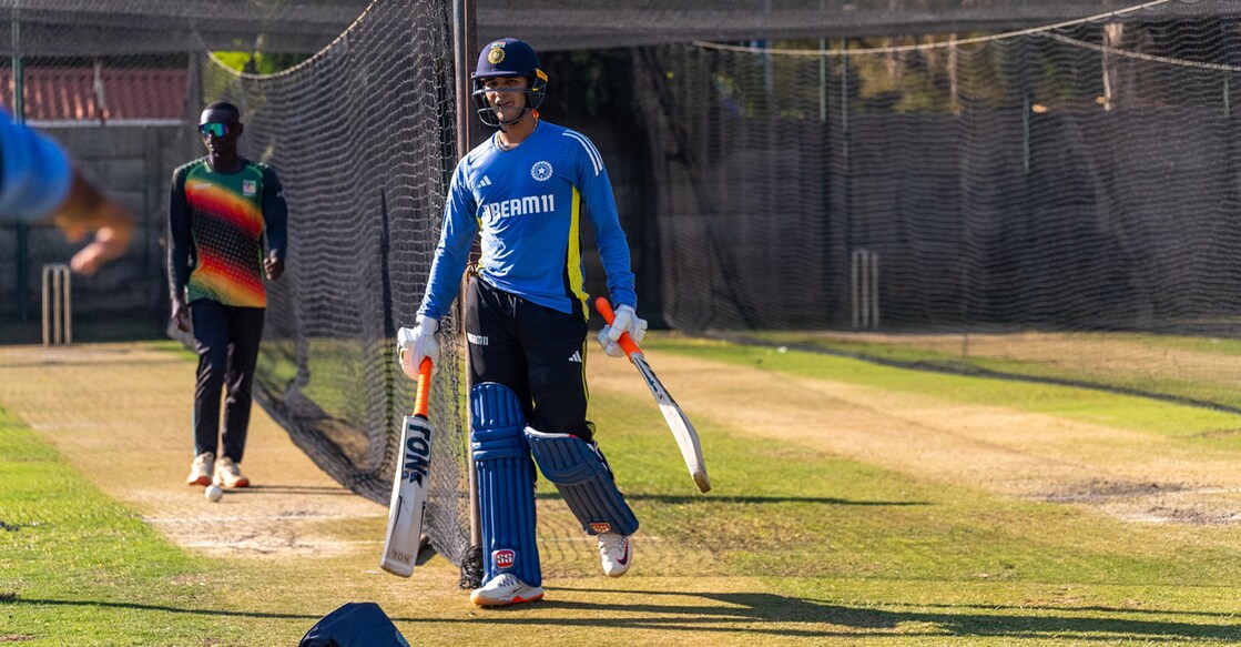 അഭിഷേക് ശർമ പരിശീലനത്തിനിടെ. Photo: X@BCCI