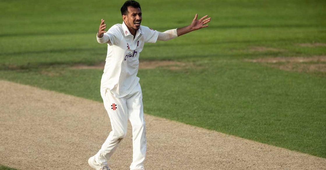 chahal യുസ്വേന്ദ്ര ചെഹൽ മത്സരത്തിനിടെ. Photo: X@Northamptonshire