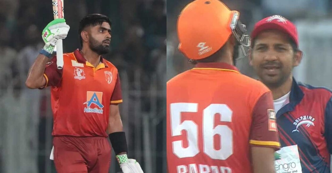 babar-sarfaraz സെഞ്ചറി നേടിയ ബാബർ അസമിന്റെ ആഹ്ലാദം, സര്ഫറാസ് അഹമ്മദ് മത്സരത്തിനിടെ. Photo: X@PCB